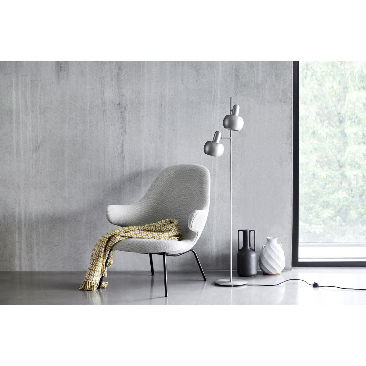 BF20 Double Floor lamp - / 2 adjustable lampshades by Frandsen Grey/Silver/Metal – image 2