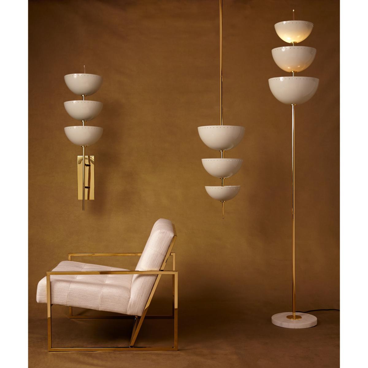 Lisbon Floor lamp - / H 200 cm by Jonathan Adler White/Gold/Metal – image 2