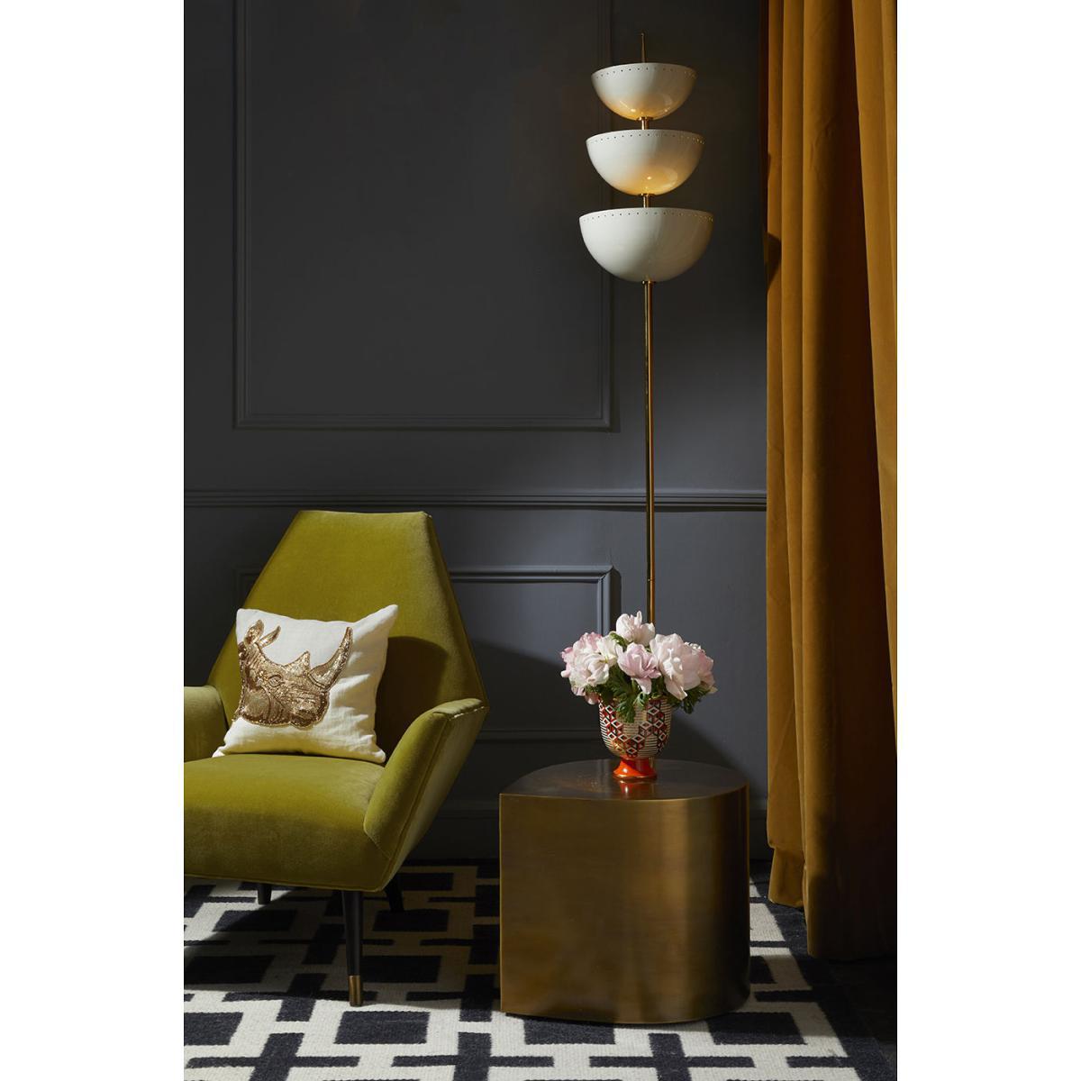Lisbon Floor lamp - / H 200 cm by Jonathan Adler White/Gold/Metal – image 3