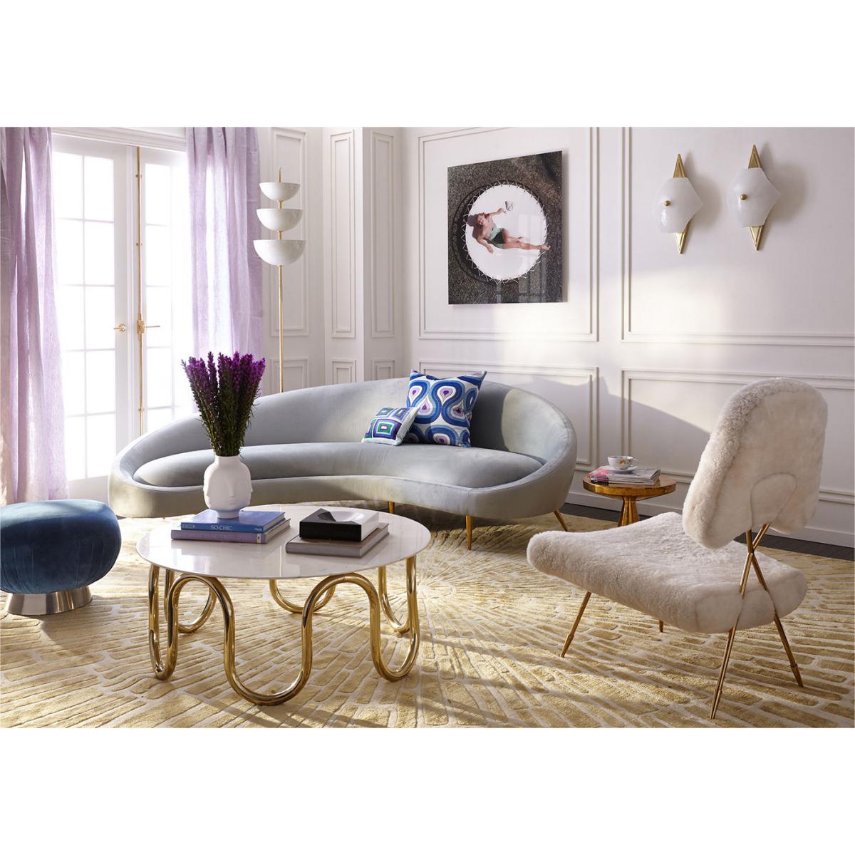 Lisbon Floor lamp - / H 200 cm by Jonathan Adler White/Gold/Metal – image 4