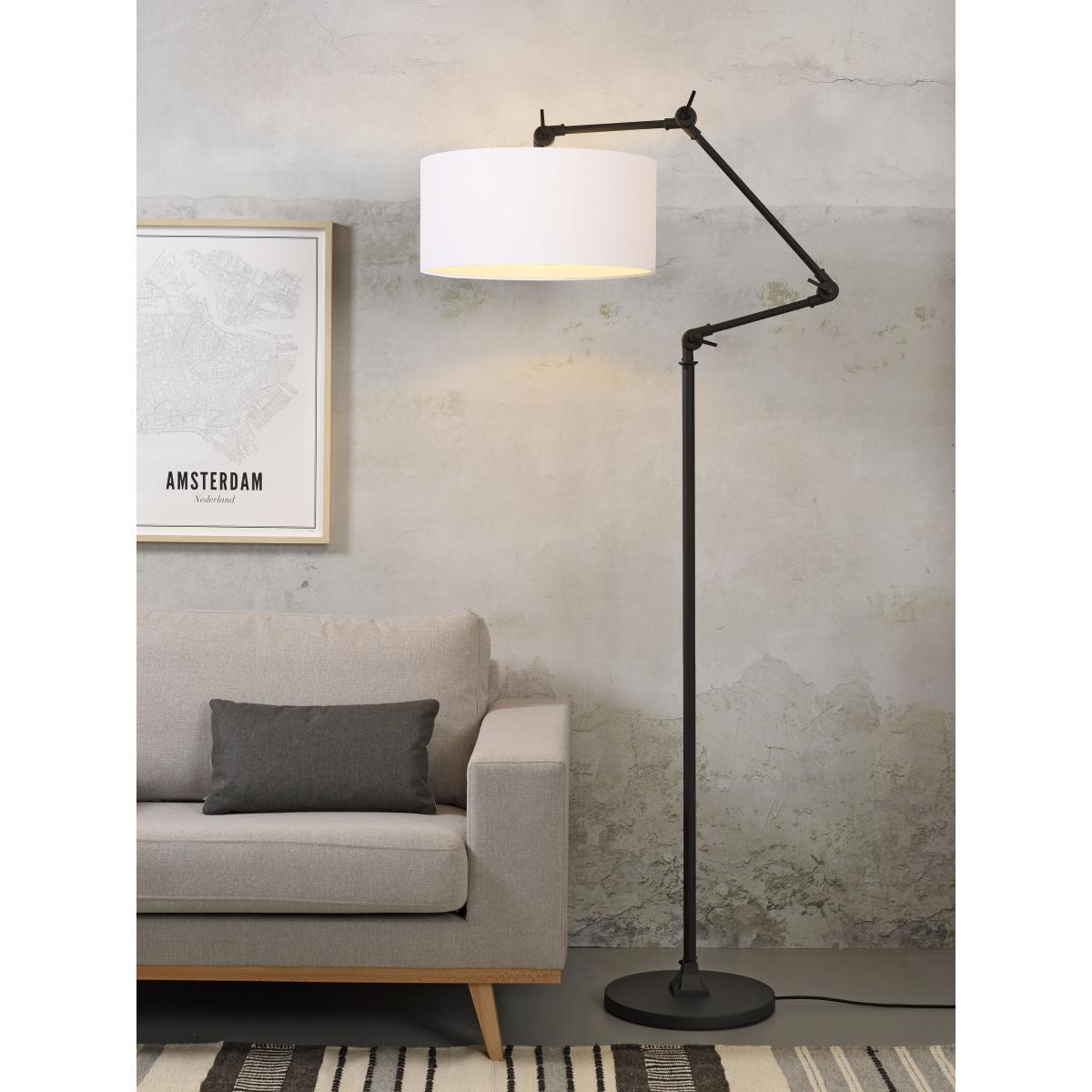 Amsterdam Floor lamp - / Fabric lampshade - H 190 cm max. by It's about Romi White/Black – image 2