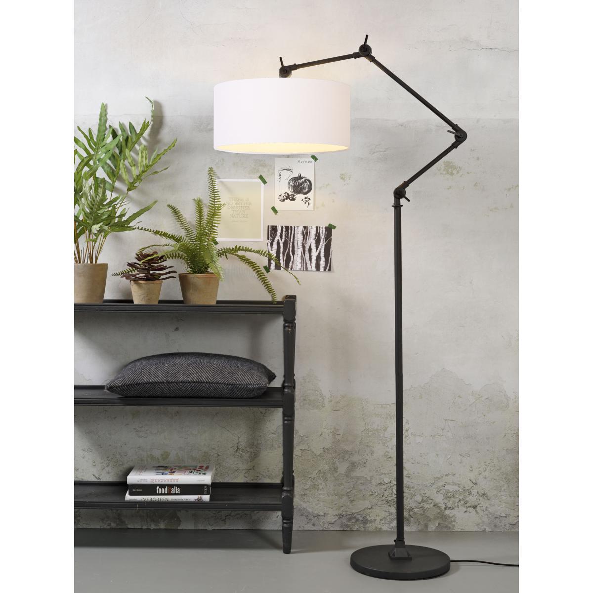 Amsterdam Floor lamp - / Fabric lampshade - H 190 cm max. by It's about Romi White/Black – image 3