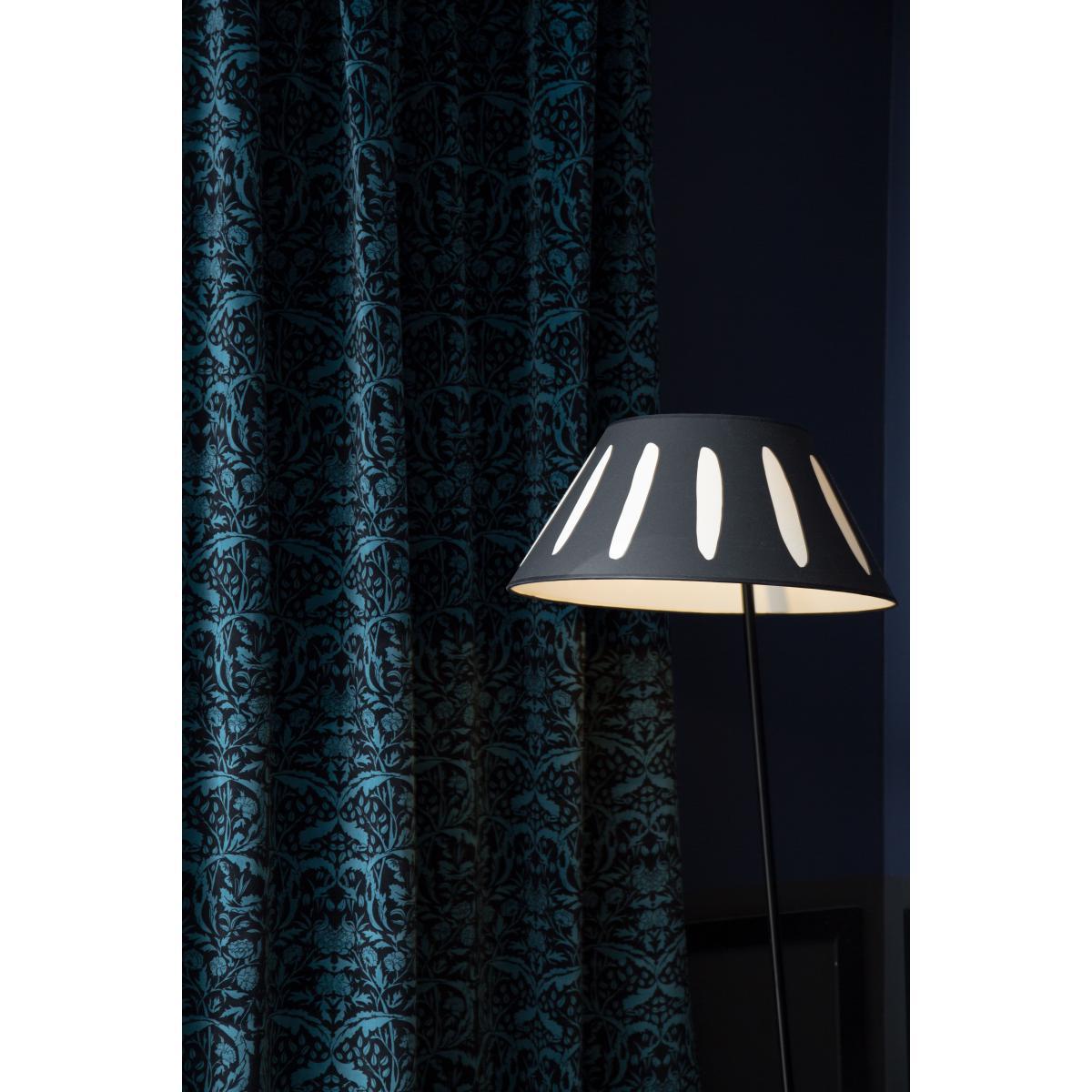 Charly Floor lamp - / H 156 cm - Silkscreen printed cotton by Maison Sarah Lavoine Black – image 3