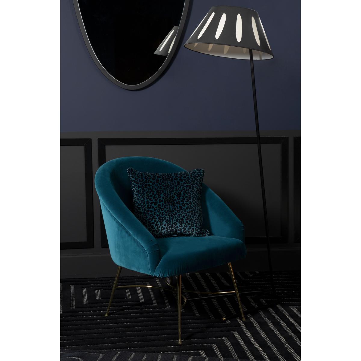 Charly Floor lamp - / H 156 cm - Silkscreen printed cotton by Maison Sarah Lavoine Black – image 6