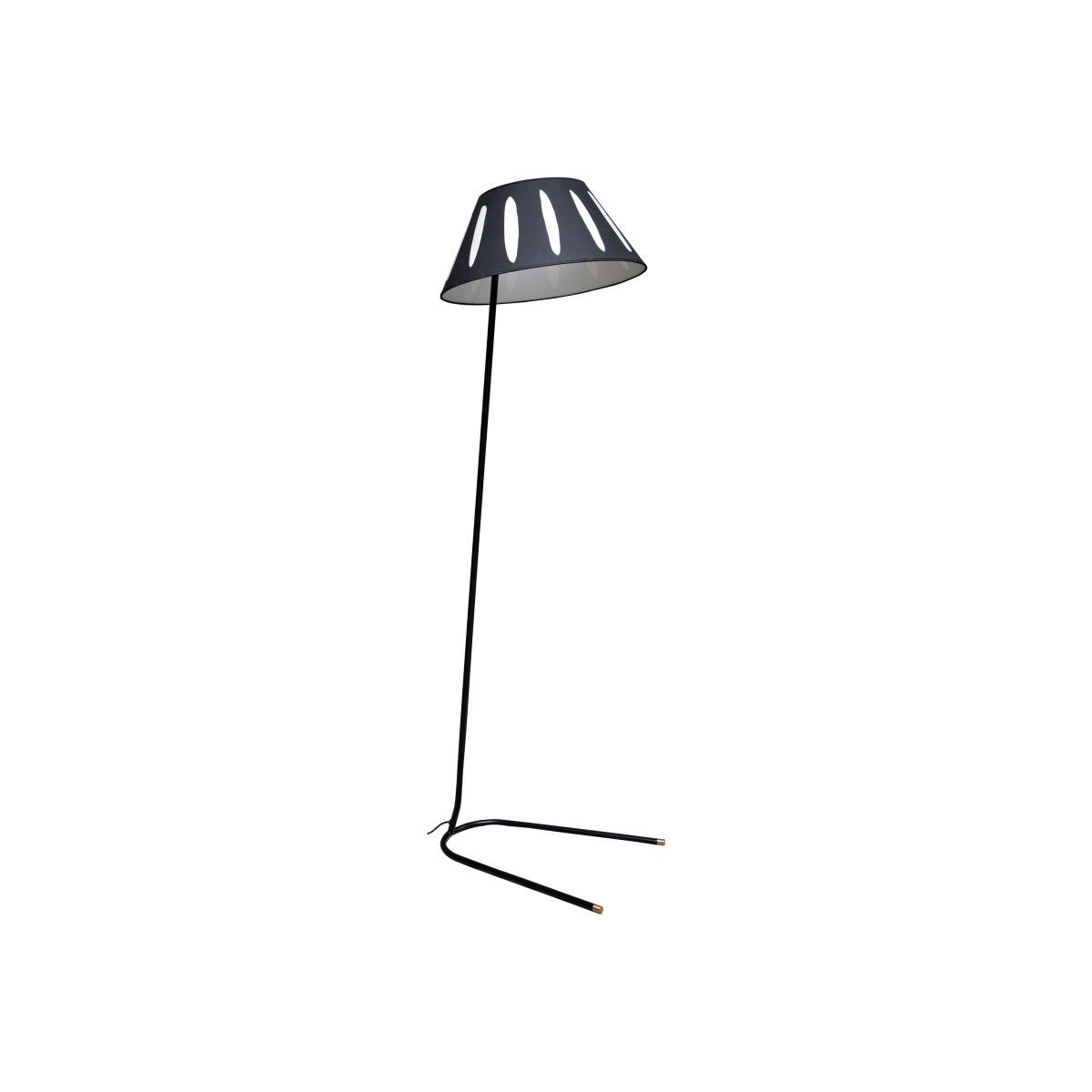 Charly Floor lamp - / H 156 cm - Silkscreen printed cotton by Maison Sarah Lavoine Black – image 1