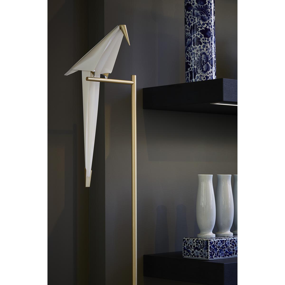 Perch Light LED Floor lamp - Swiveling bird / H 164 cm by Moooi White/Gold/Metal – image 7