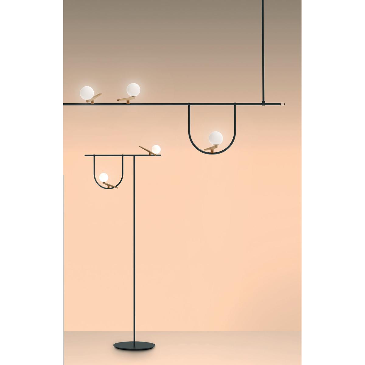 Yanzi LED Floor lamp - / Brass & glass by Artemide Black – image 2