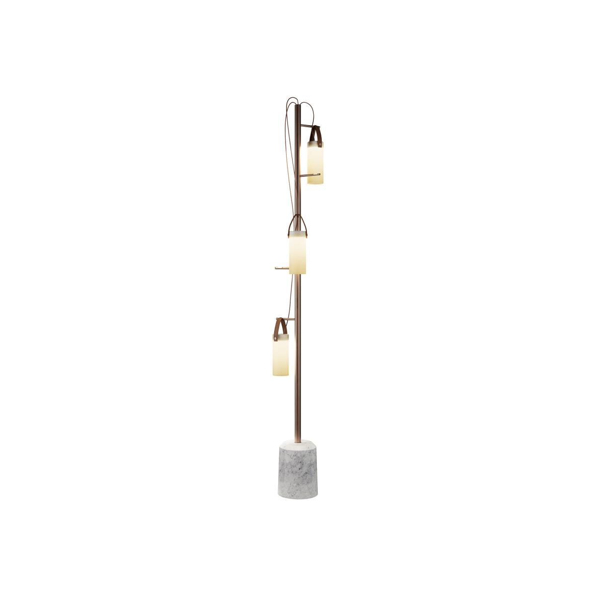 Galerie LED Floor lamp - / Marble base - H 190 cm by Fontana Arte White/Metal – image 1