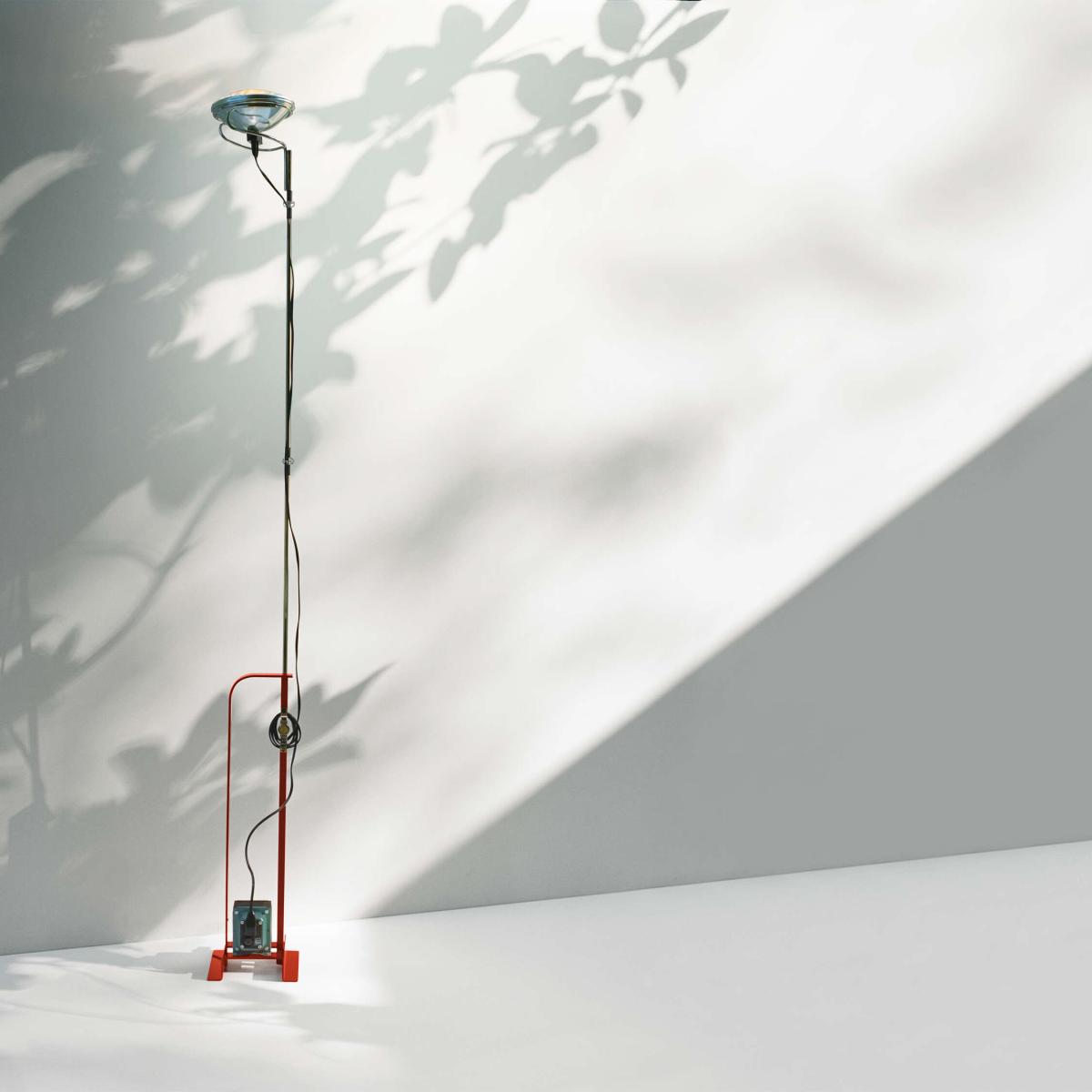 Toio LED Floor lamp metal red / Castiglioni, 1962 - Adjustable height - Flos – image 3