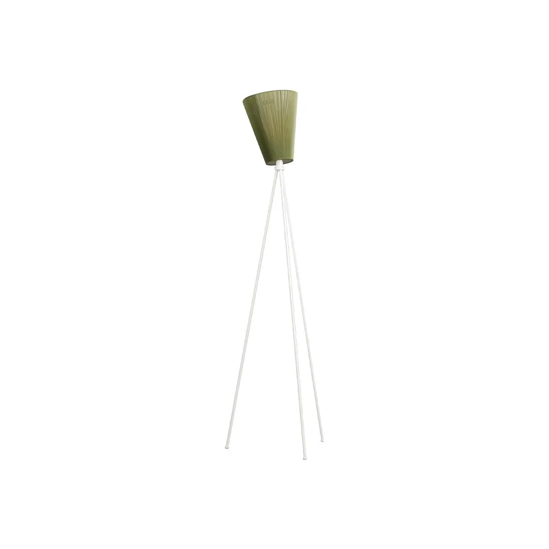 Northern Oslo Wood Floor lamp Olive green matte white stand – image 1