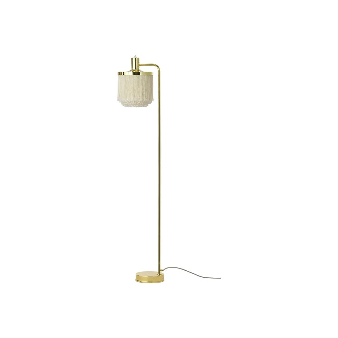 Warm Nordic Fringe floor lamp Cream white brass plated steel – image 1