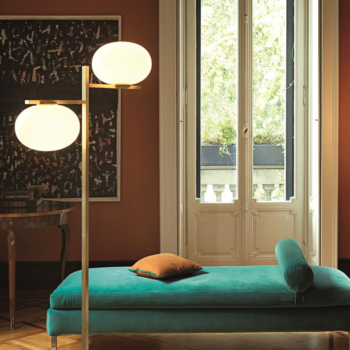 Oluce Alba 383 floor lamp Opal brass – image 2