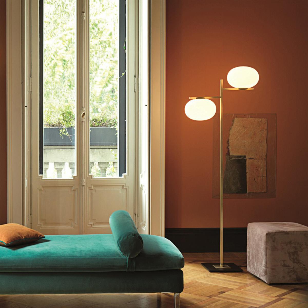 Oluce Alba 383 floor lamp Opal brass – image 3