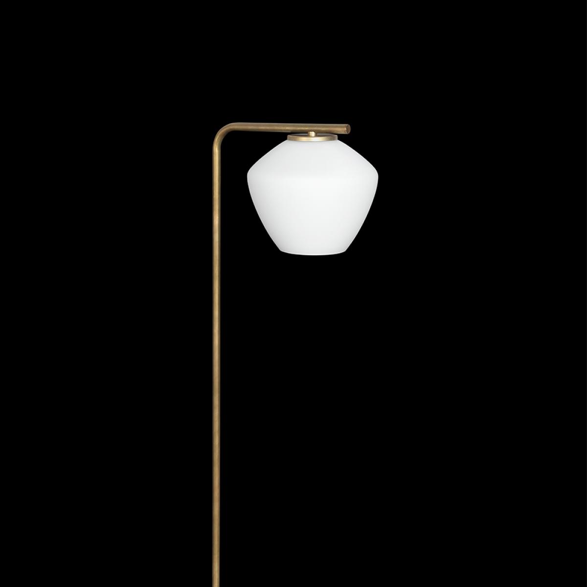 Konsthantverk DK floor lamp Raw brass/matte white – image 2