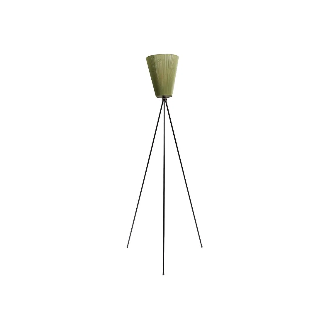 Northern Oslo Wood Floor lamp Olive green matte black stand – image 1