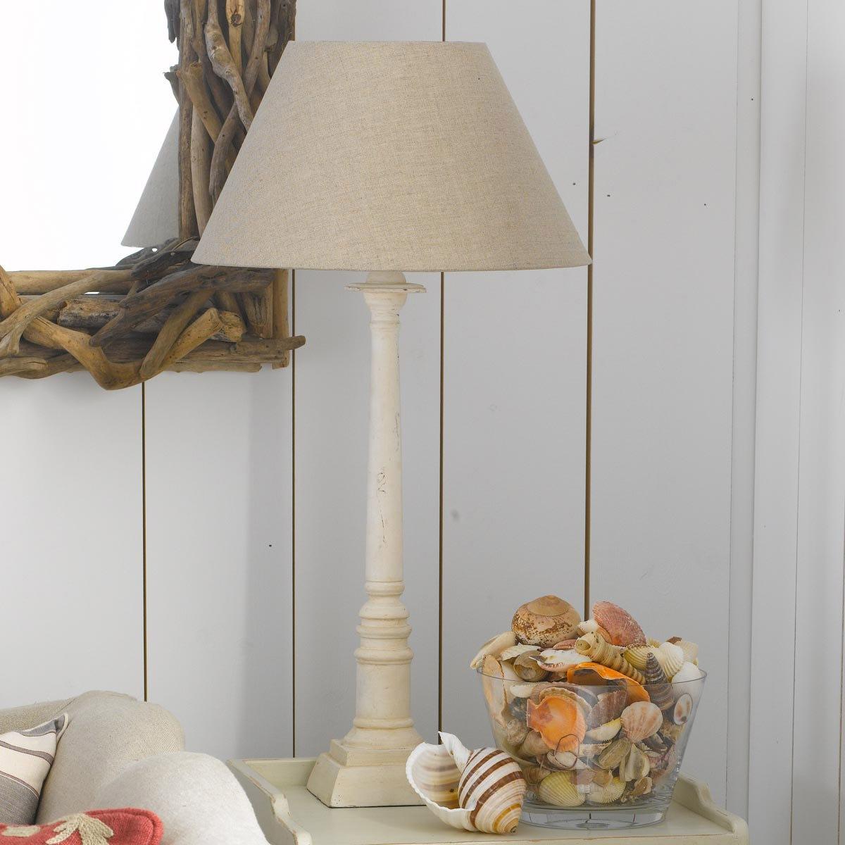 Wooden Column Bedside Lamp - Cream – image 3