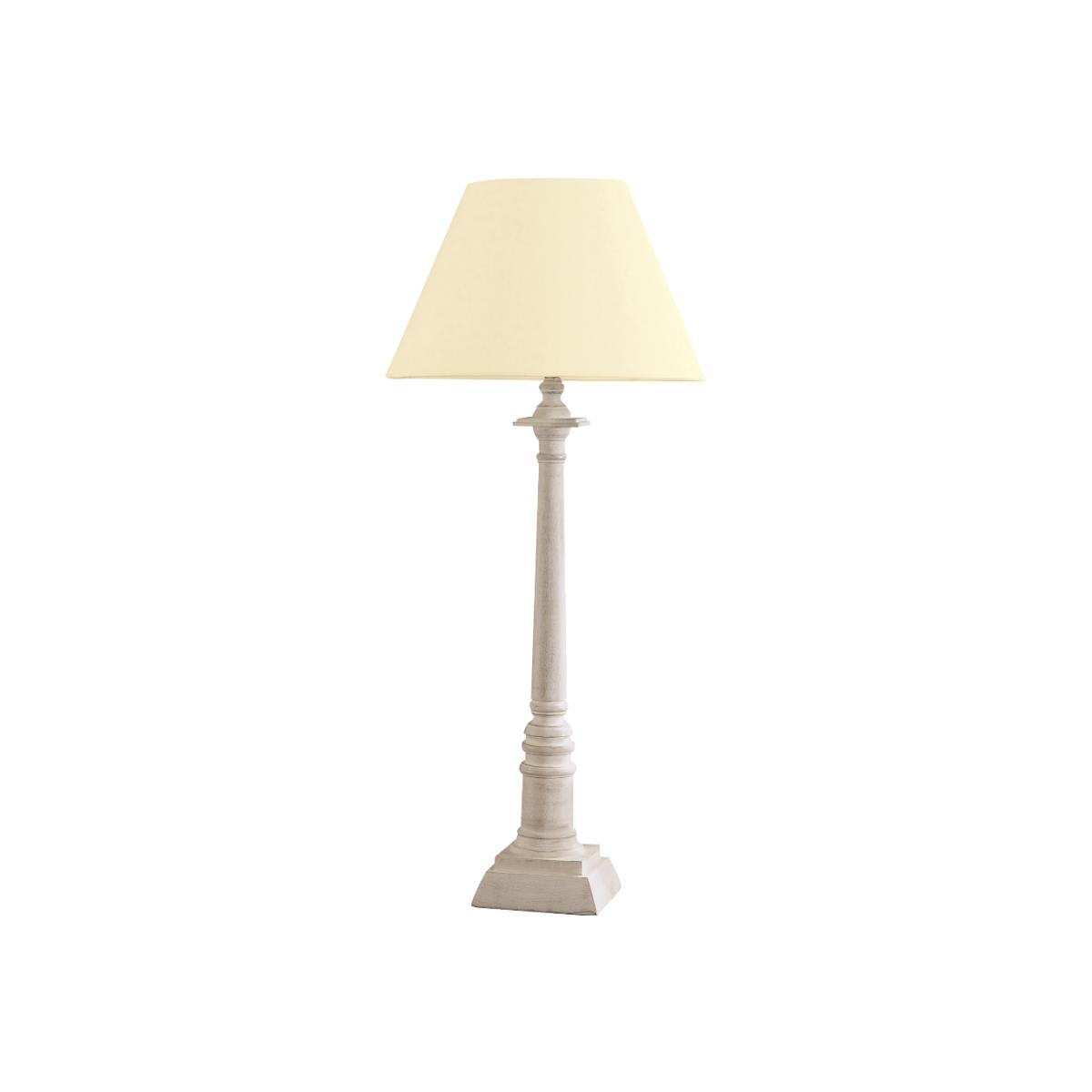 Wooden Column Bedside Lamp - Cream – image 1