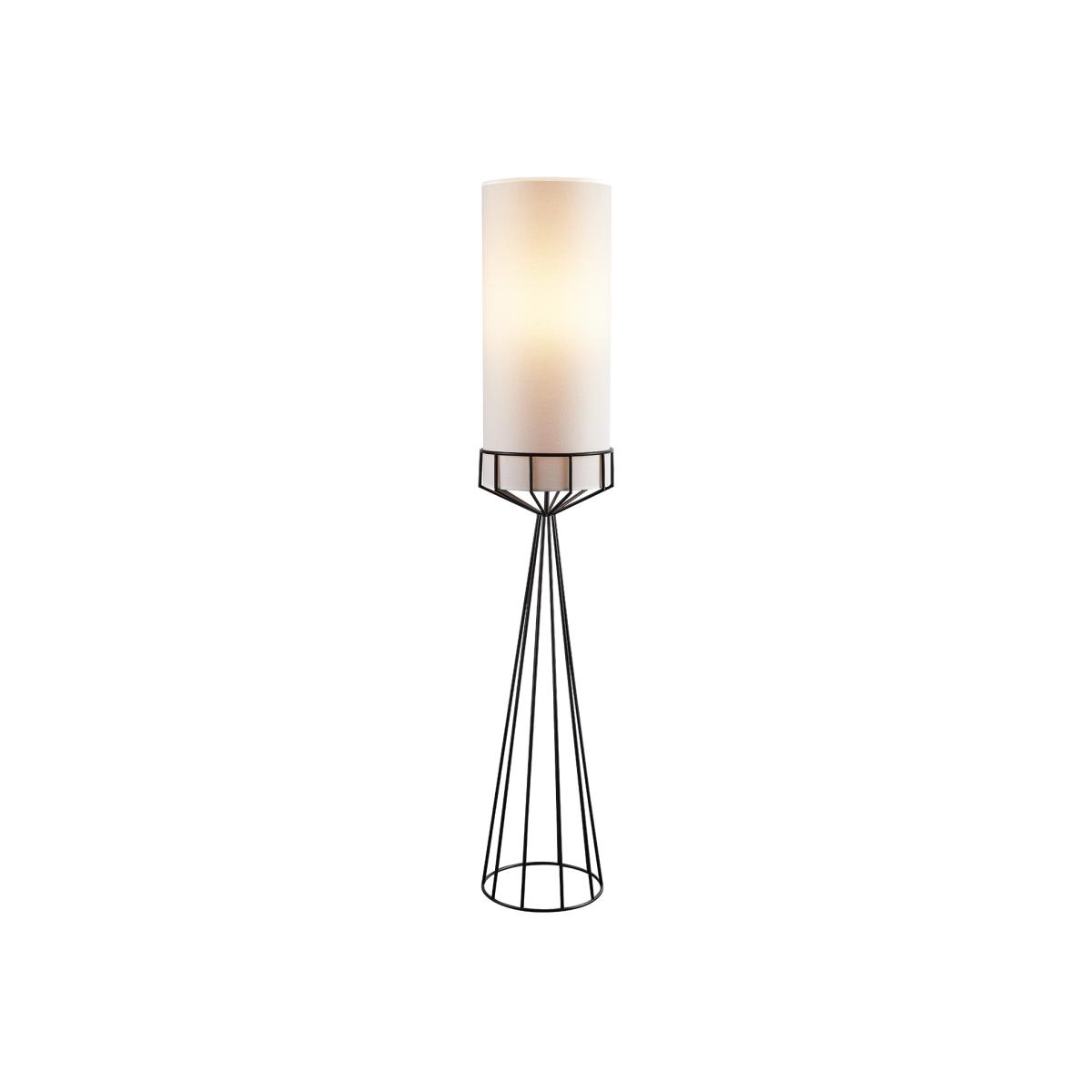 Liang & Eimil Faro Floor Lamp - Matt Black & White Linen – image 1