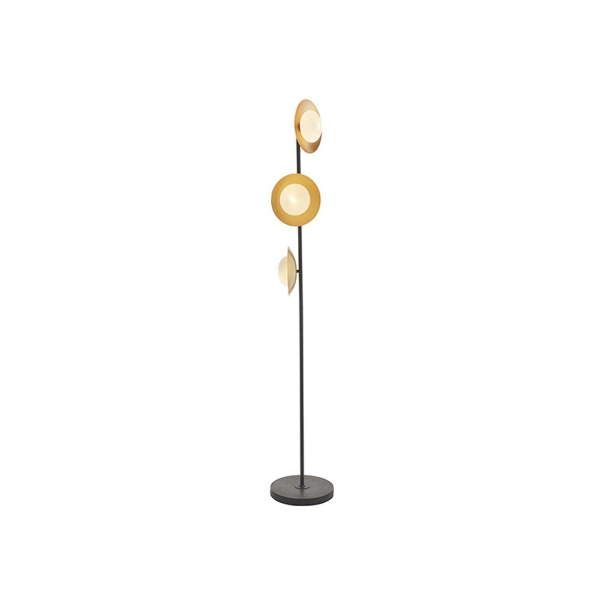 Olivia's Lisanne Gold And Dark Bronze With Opal Glass Floor Lamp