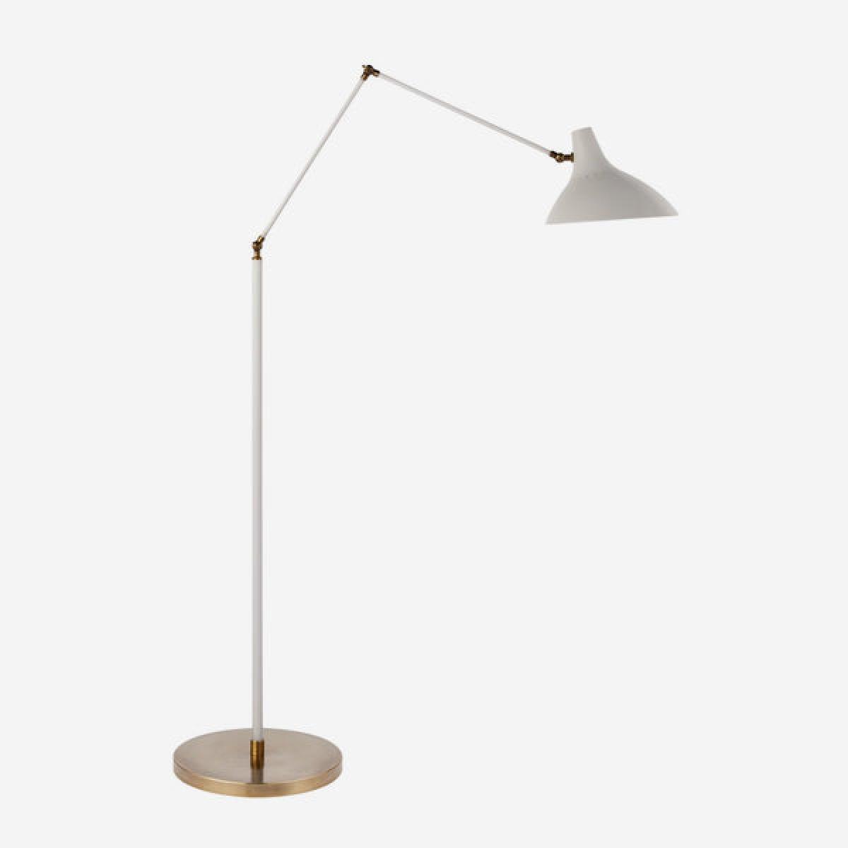 Andrew Martin Charlton Floor Lamp White And Brass – image 1
