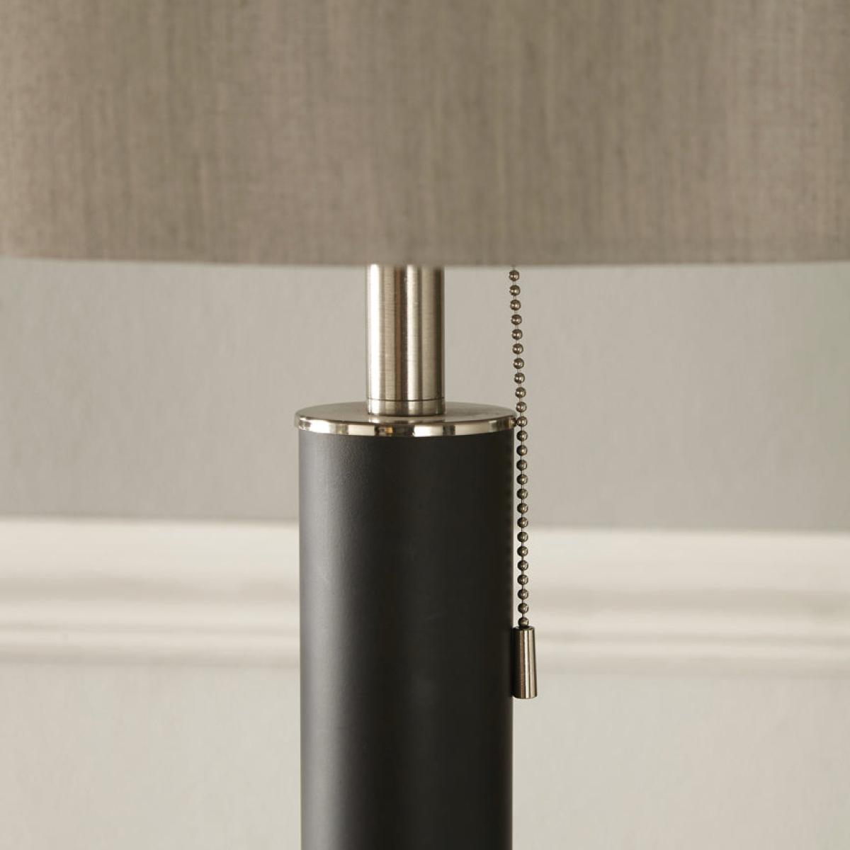 Olivias Melanie Metal Floor Lamp in Brushed Silver and Matt Black – image 2