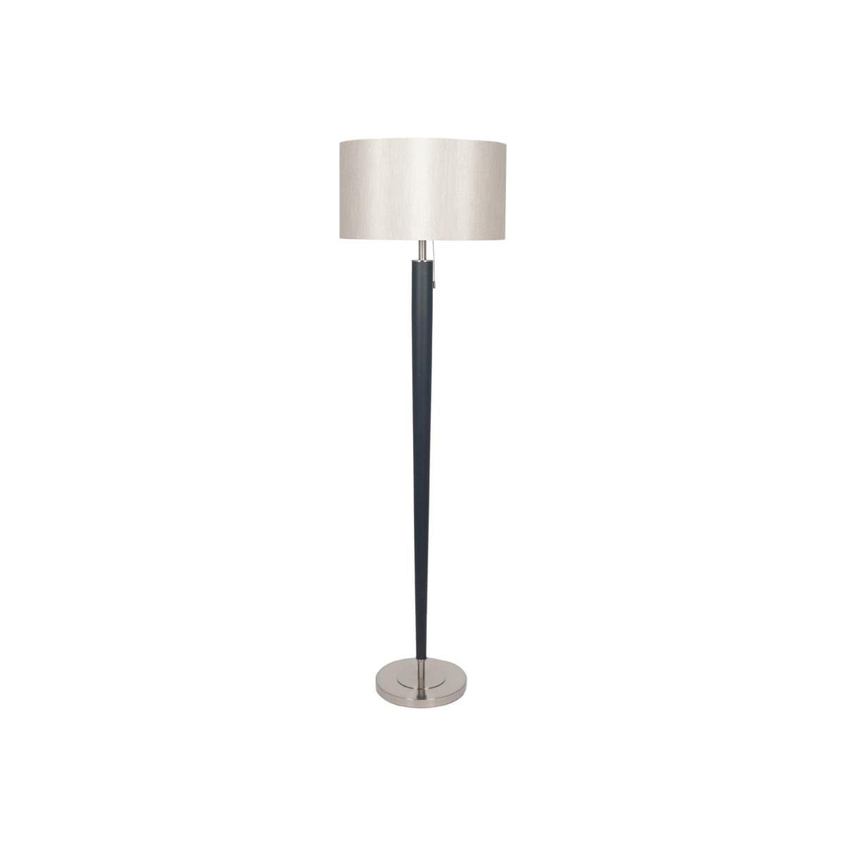 Olivias Melanie Metal Floor Lamp in Brushed Silver and Matt Black – image 1