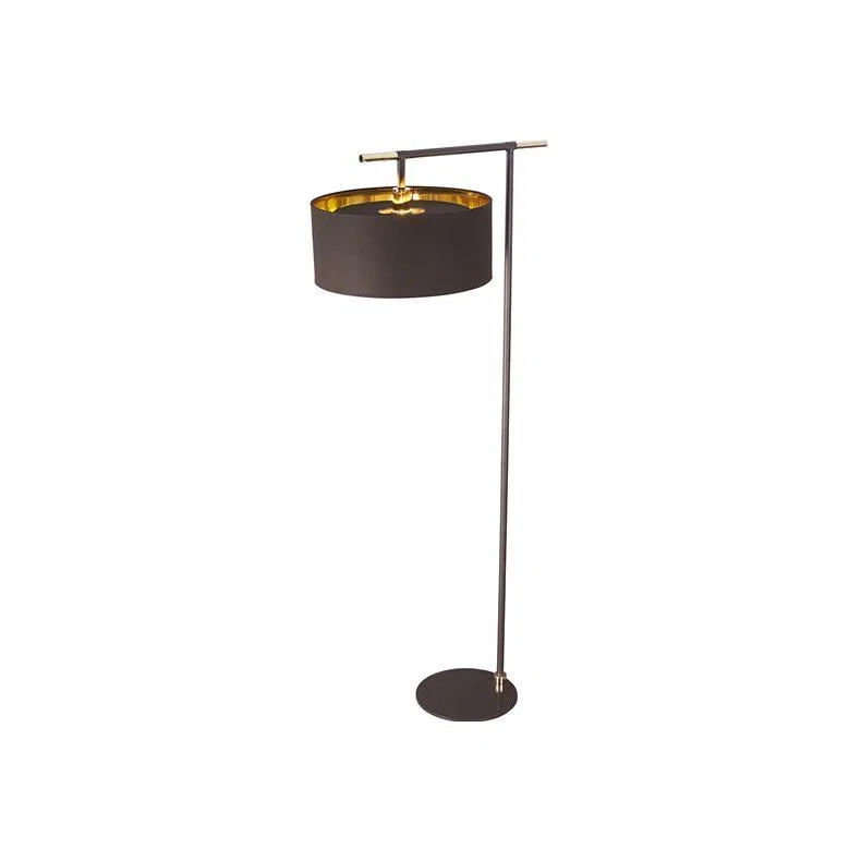 Elstead Balance 1 Light Floor Lamp Brown and Polished Brass – image 1