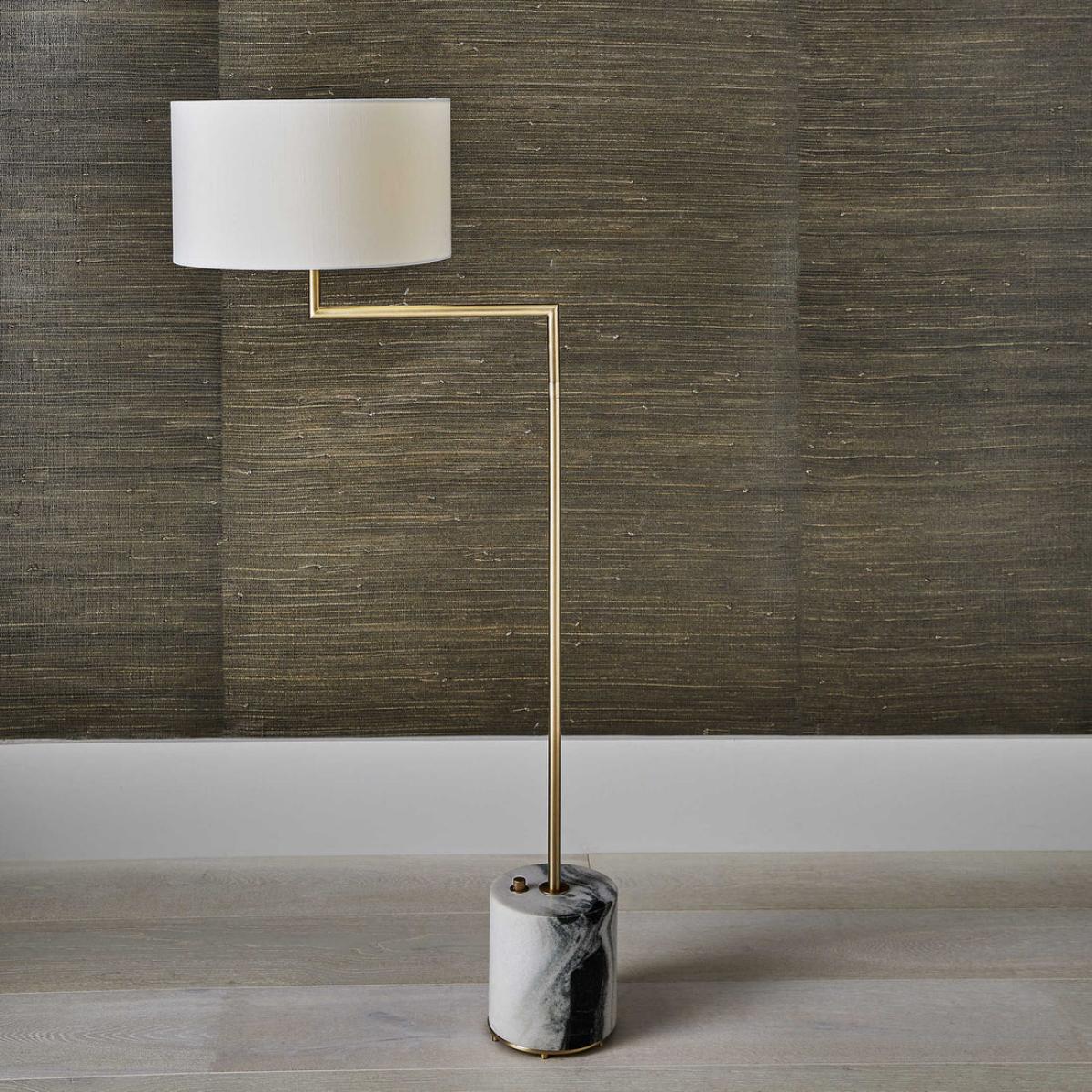 Uttermost Black Label Pivot Floor Lamp - Panda Marble/Brass – image 2