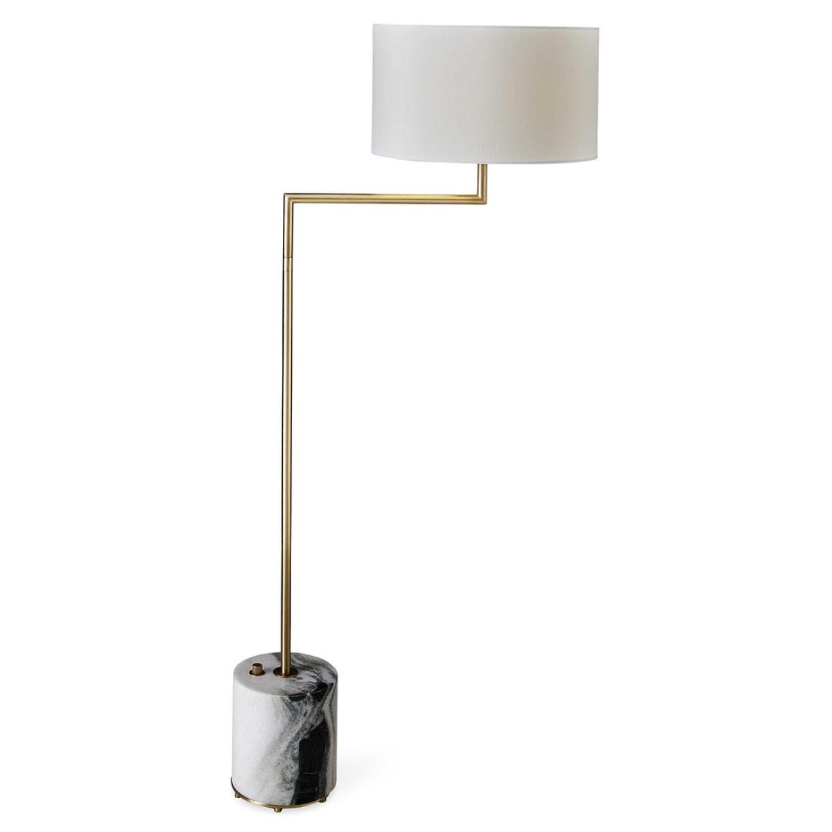 Uttermost Black Label Pivot Floor Lamp - Panda Marble/Brass – image 5