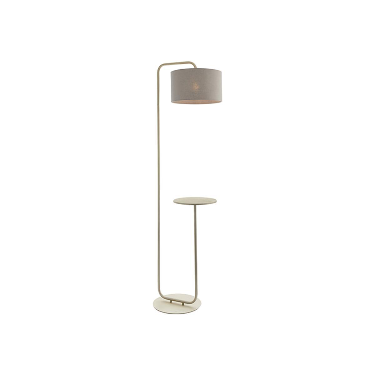 Olivia's Noelle Satin Champagne And Slate Grey Floor Lamp