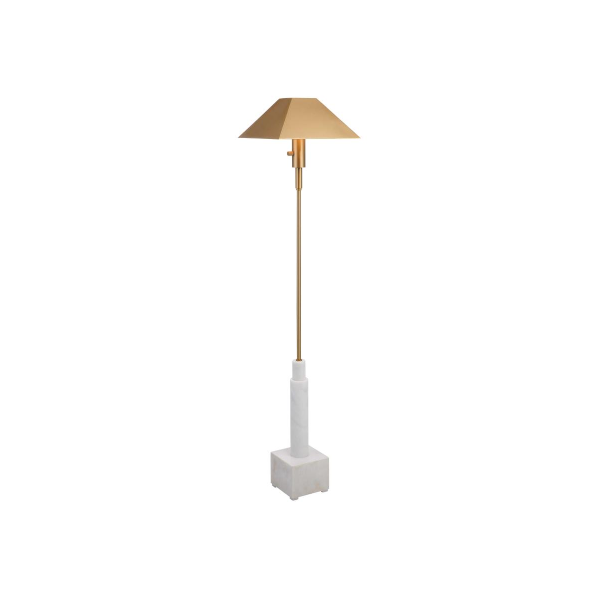Uttermost Black Label Telescope Floor Lamp - White Marble/Brass – image 1