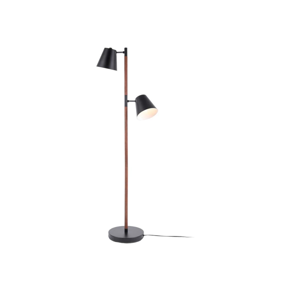 Leitmotiv Floor Lamp in Black with Dark Wood – image 1
