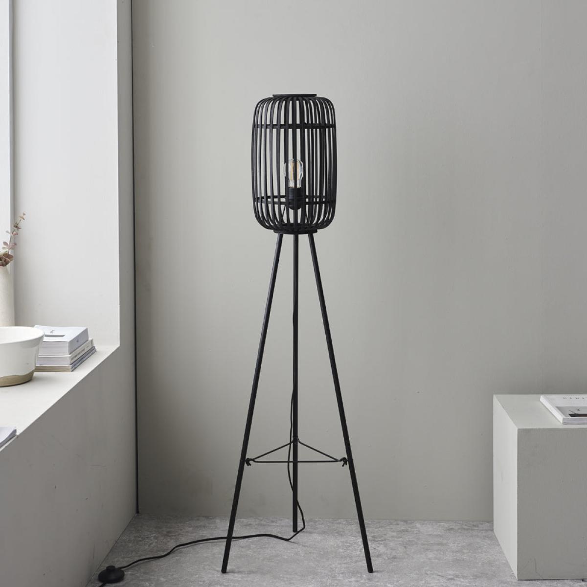 Gallery Interiors Martha Floor Lamp in Dark Bamboo – image 2