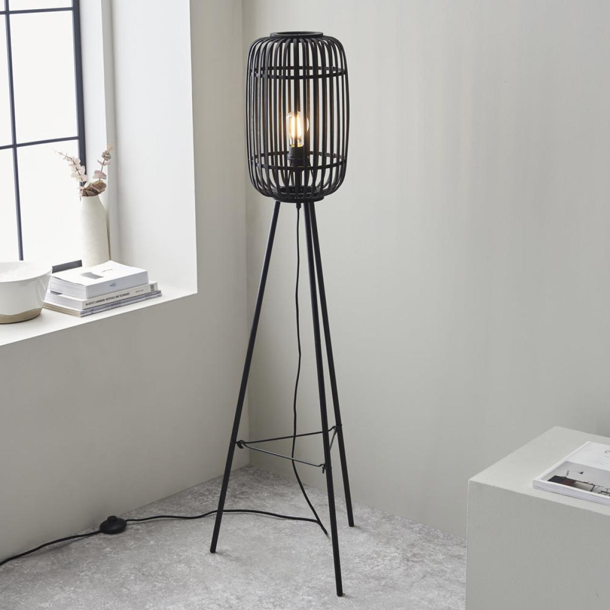 Gallery Interiors Martha Floor Lamp in Dark Bamboo – image 3