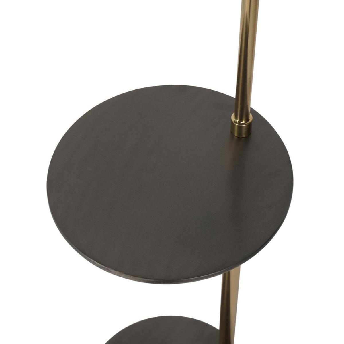 Libra Urban Botanic Collection - Amelie Brushed Floor Lamp with Table in Satin Grey & Brass – image 4