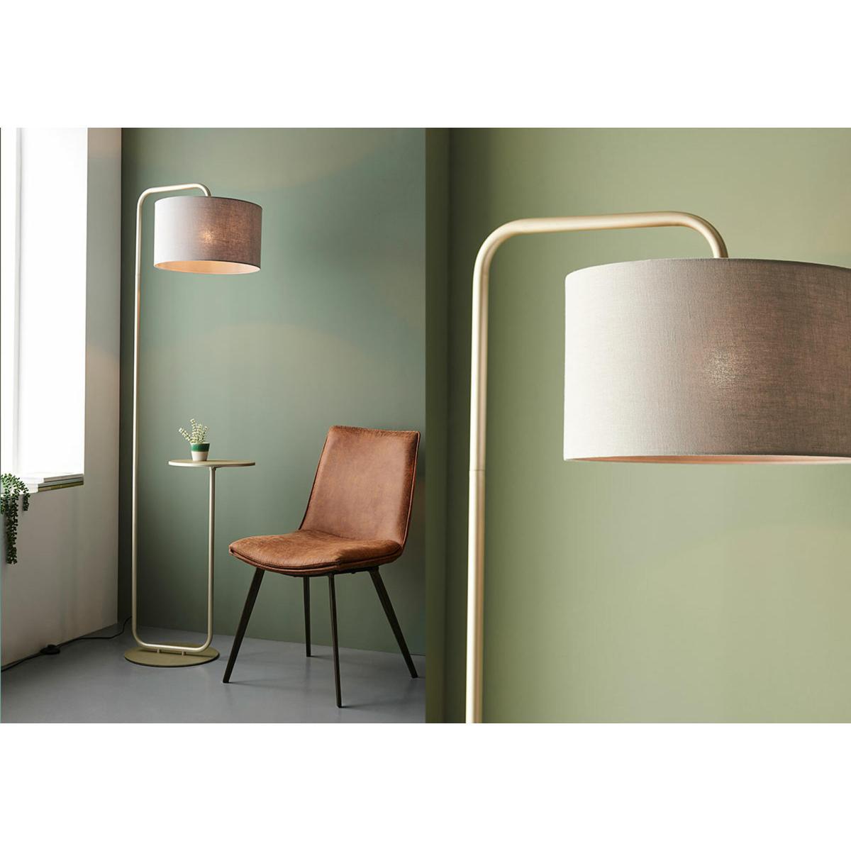 Harlee Champagne Standing Floor Lamp with Table – image 2