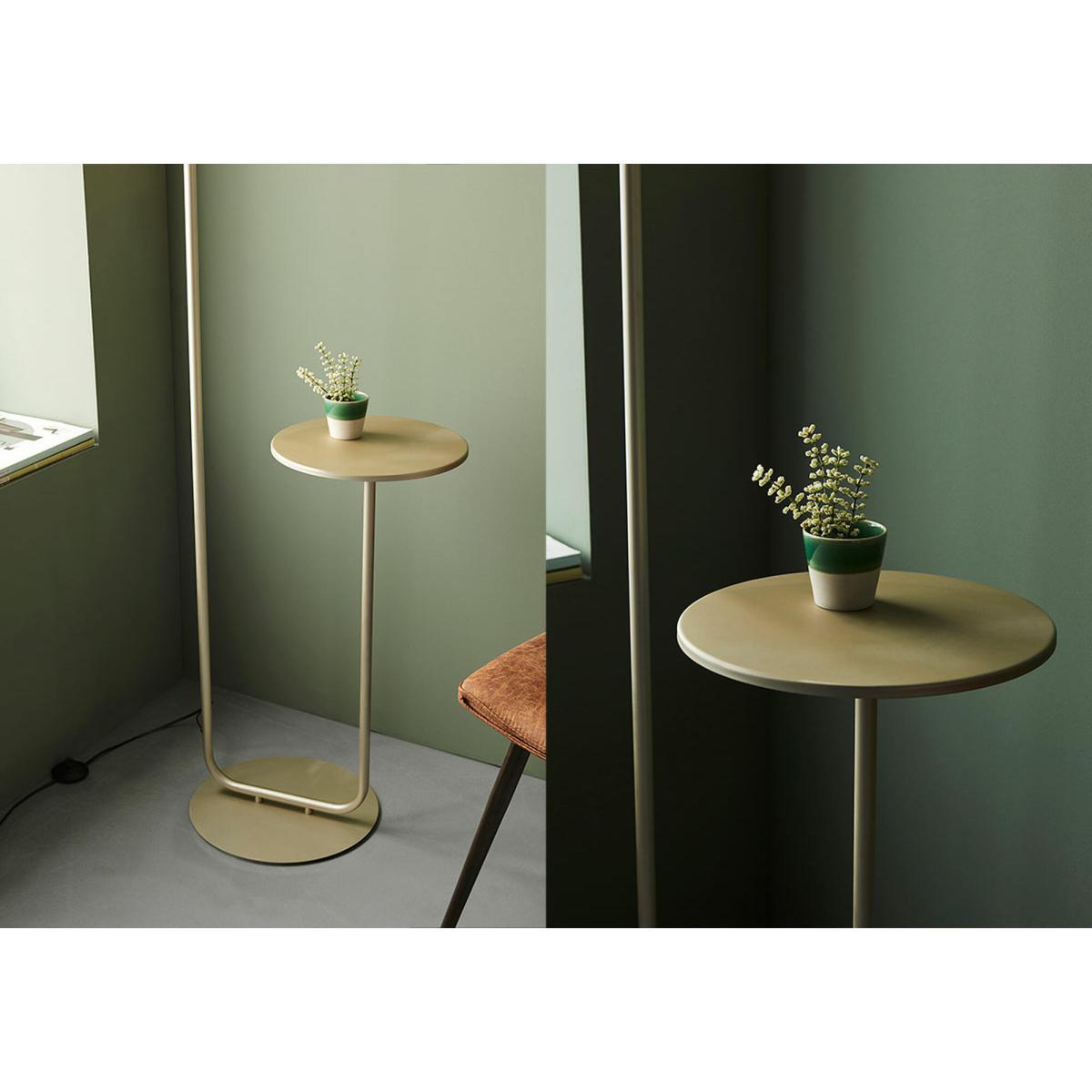 Harlee Champagne Standing Floor Lamp with Table – image 3