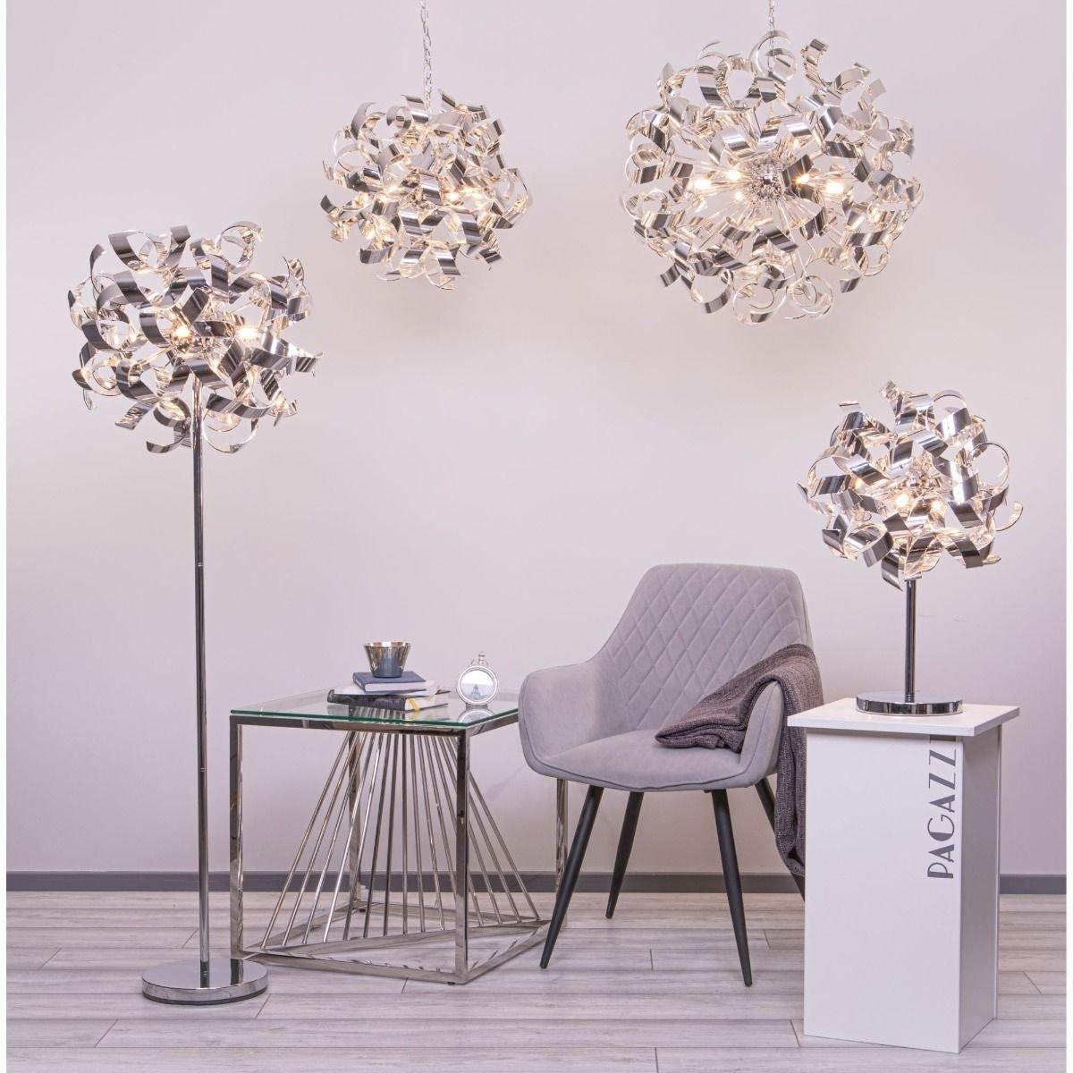 Lyndsay 4 Light Floor Lamp Chrome – image 3
