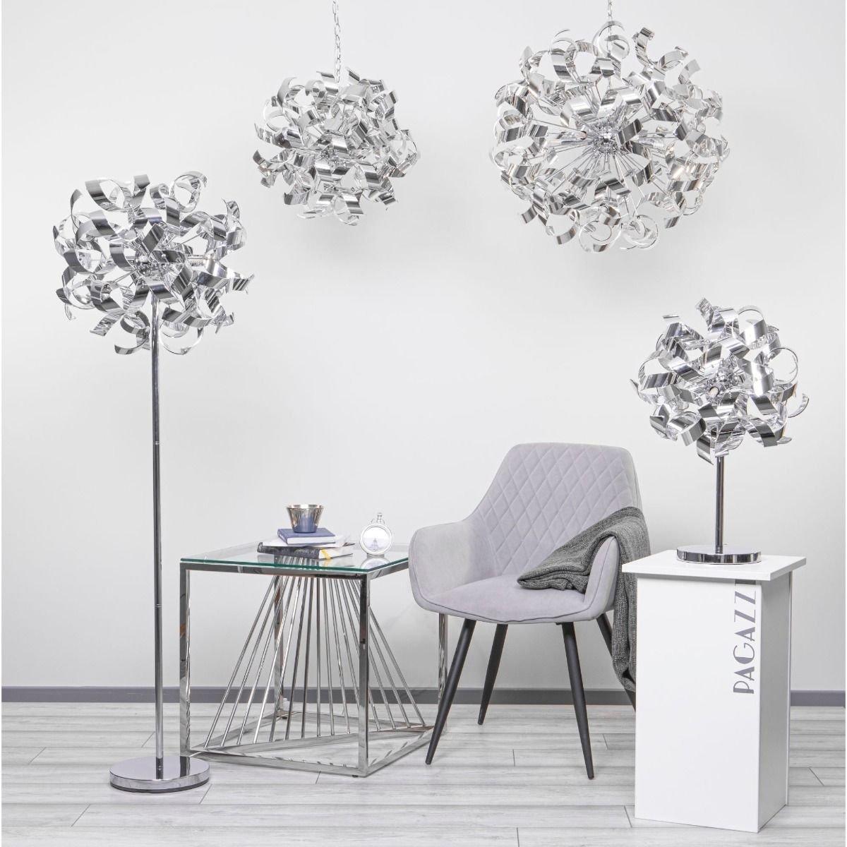 Lyndsay 4 Light Floor Lamp Chrome – image 4