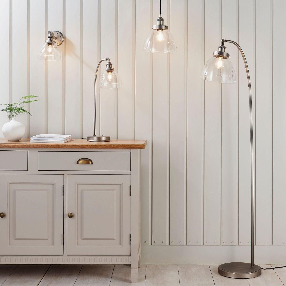 Hansen Brushed Silver and Glass Floor Lamp – image 3