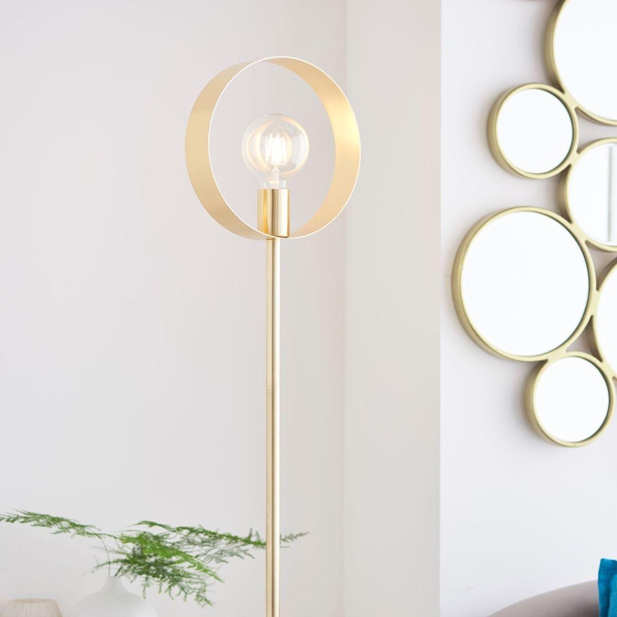 Hoop Satin Gold Floor Lamp – image 2