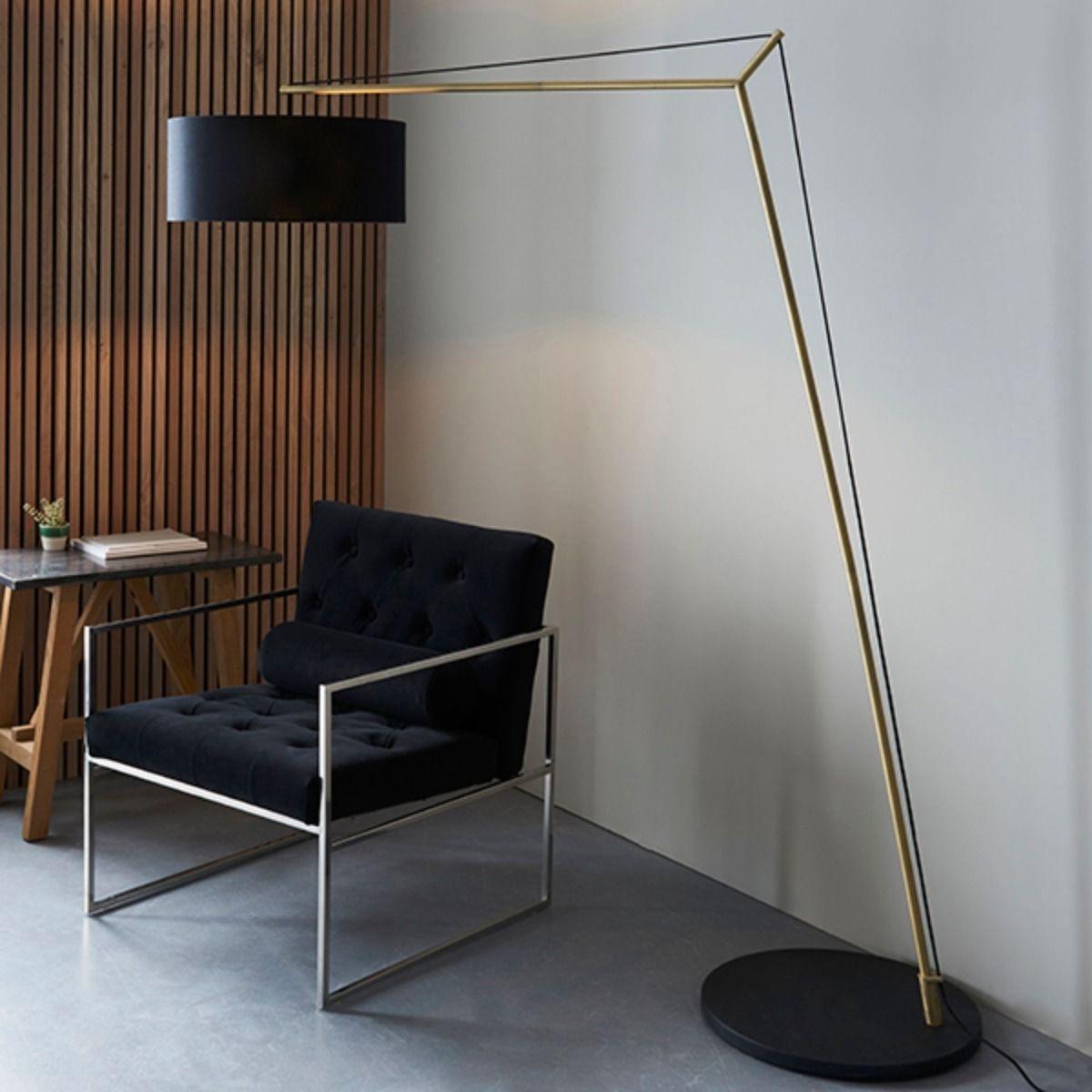 Zaira Brass and Black Floor Lamp – image 3