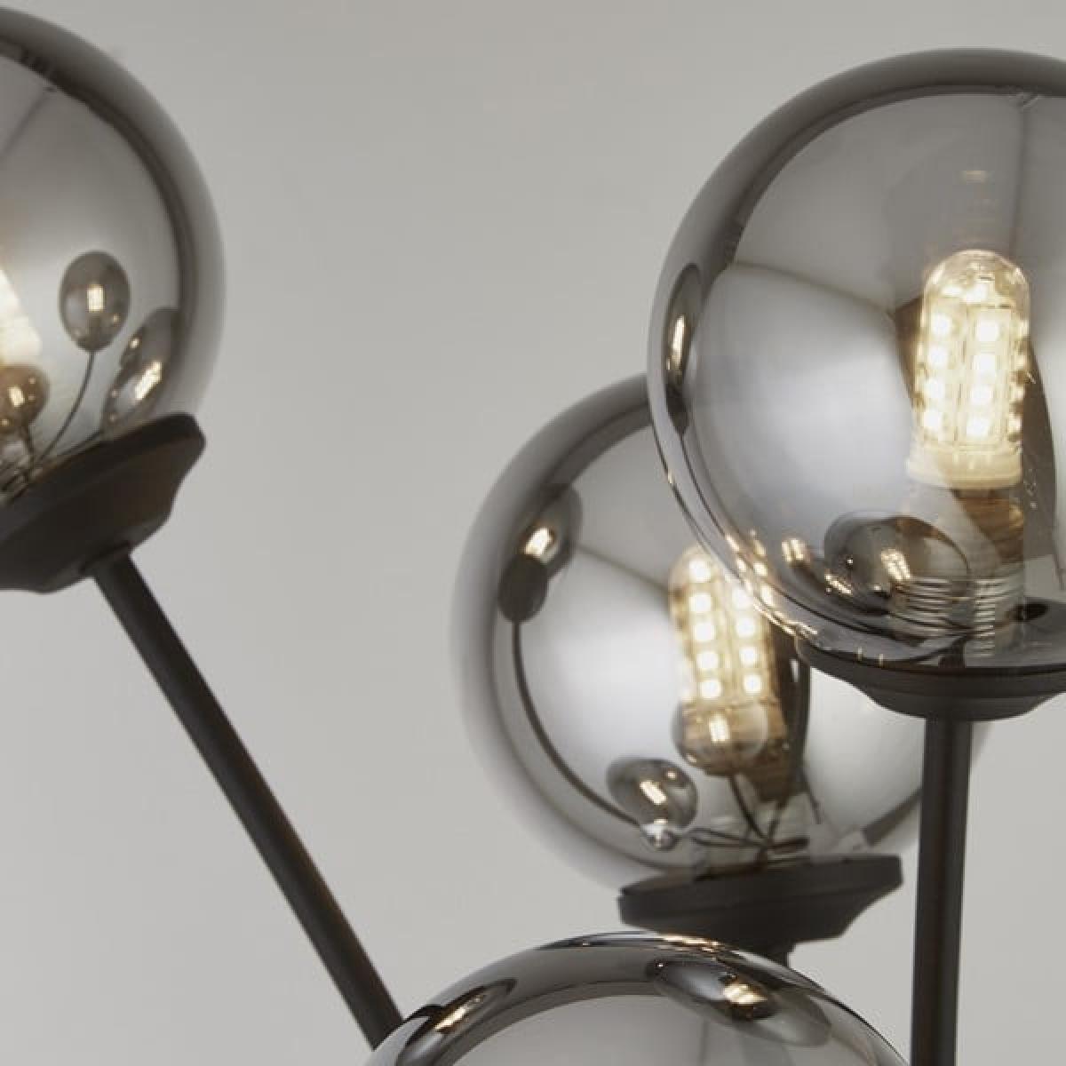 Navarro Matt Black & Smoked Glass Floor Lamp – image 2