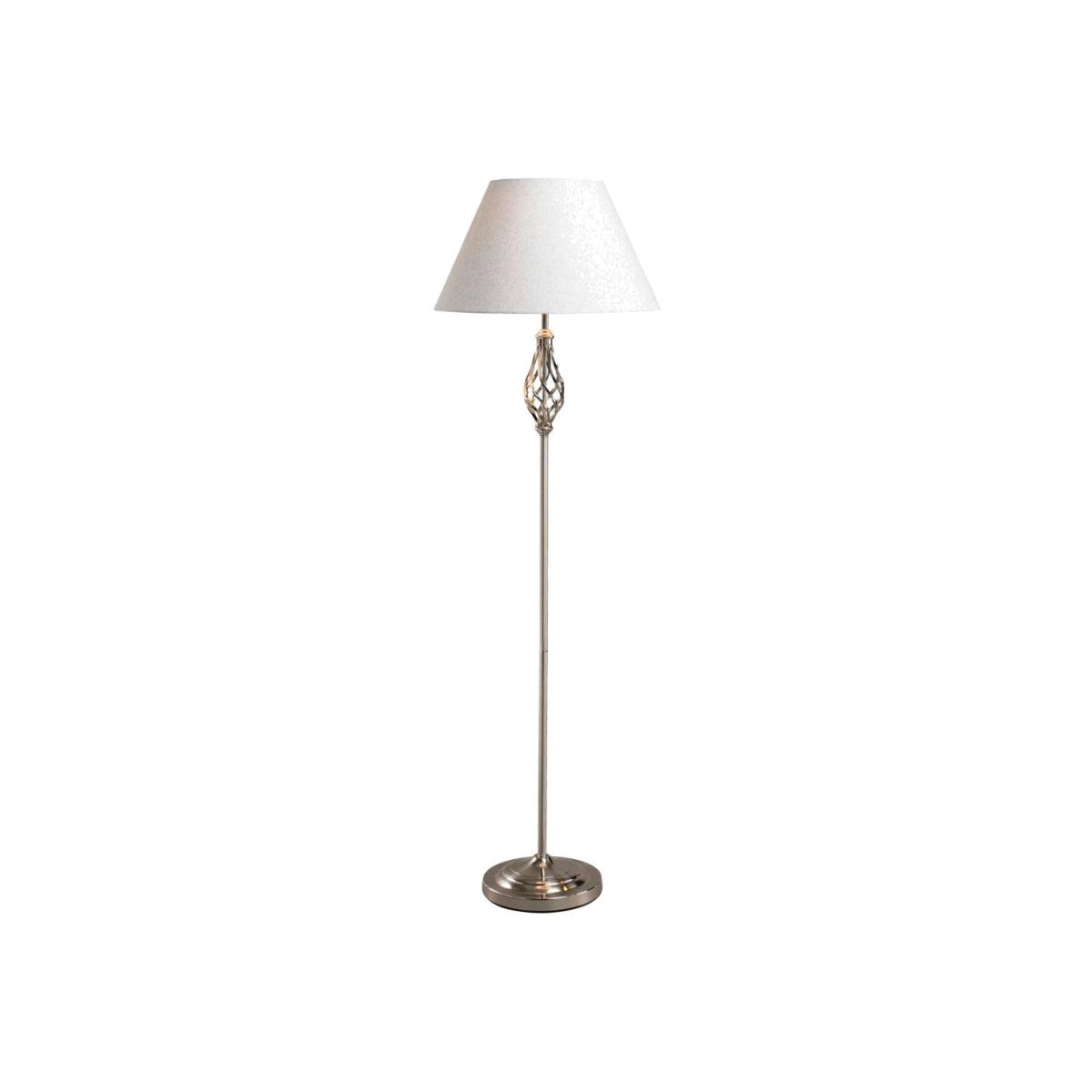 Maddison Twist Polished Chrome Floor Lamp with Grey Shade – image 1