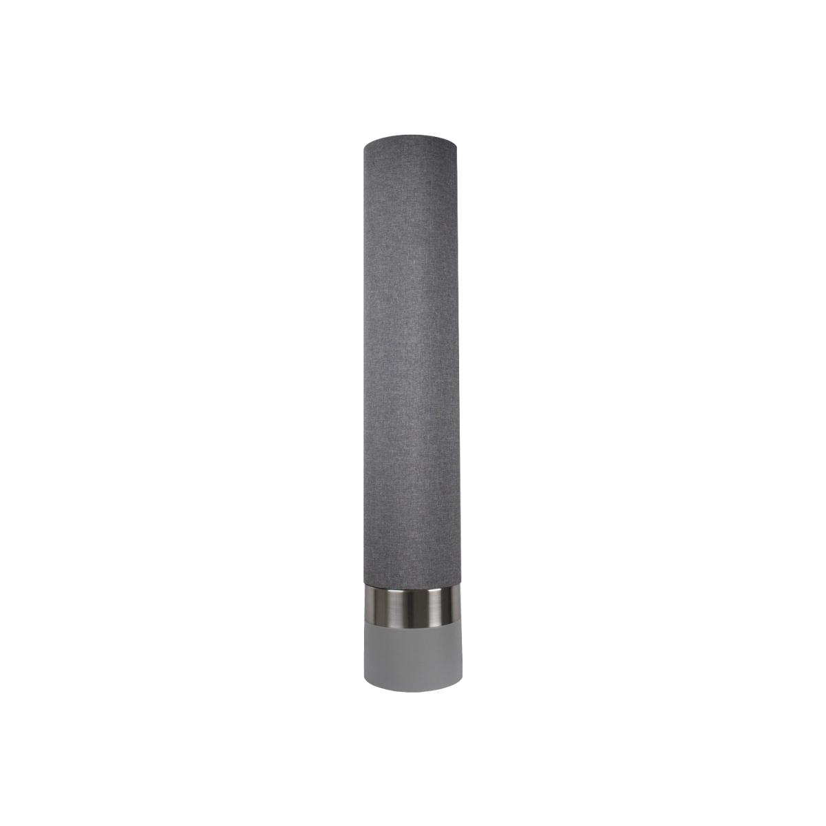 Yana 2 Tone Tower Floor Lamp Satin Nickel Floor Lamp with Grey Cotton Weave Shade – image 1