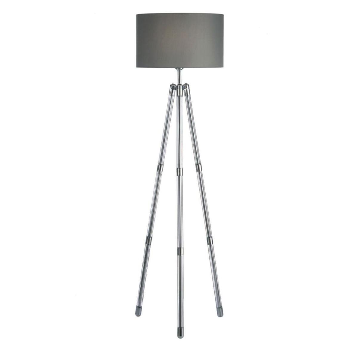 Hudson Crystal Glass Floor Lamp with Grey Linen Shade – image 2