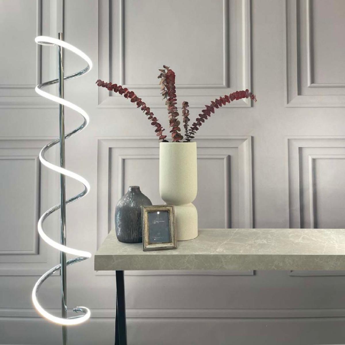 Cosimo Spiral Polished Chrome LED Floor Lamp – image 2