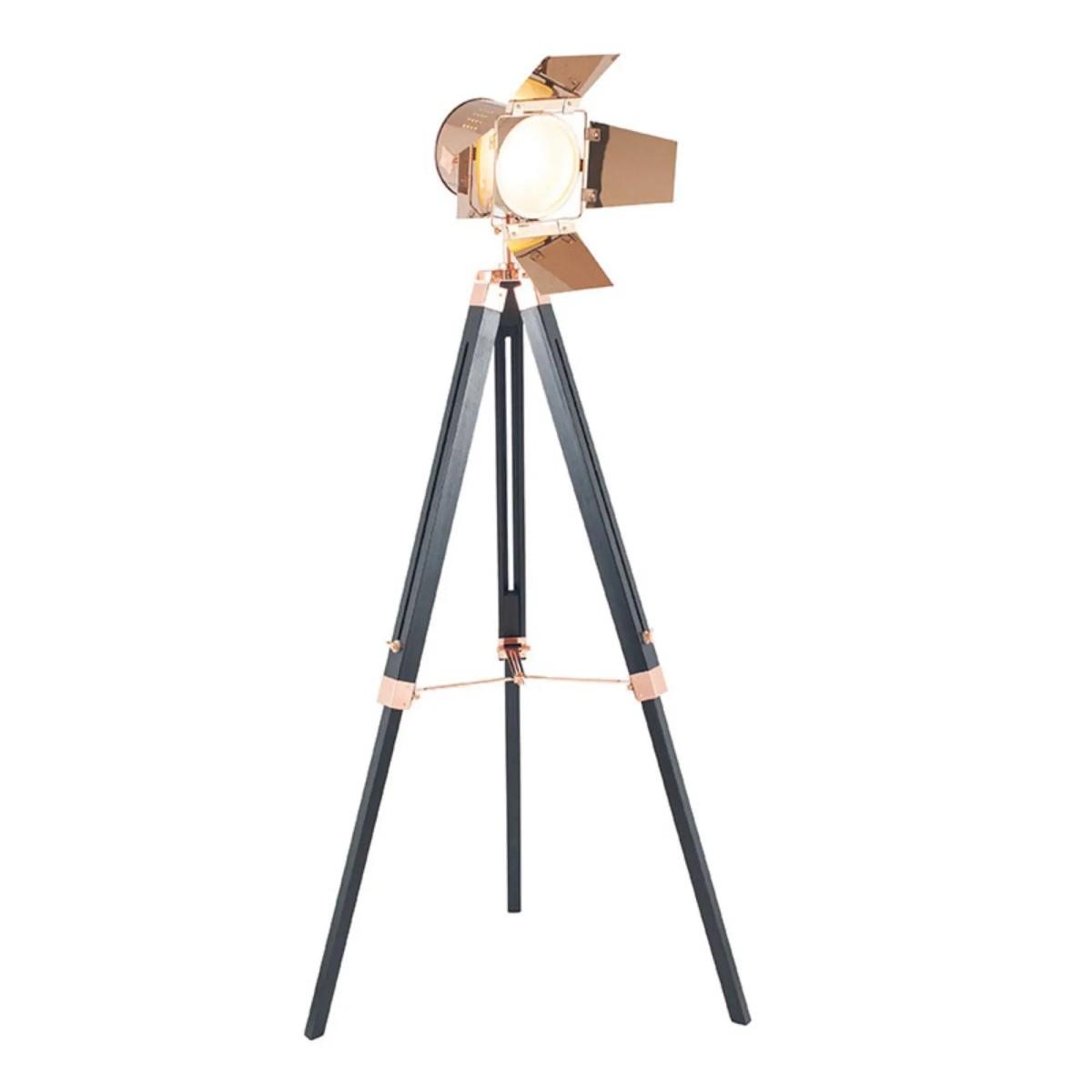 Hereford Copper and Black Tripod Floor Lamp – image 3
