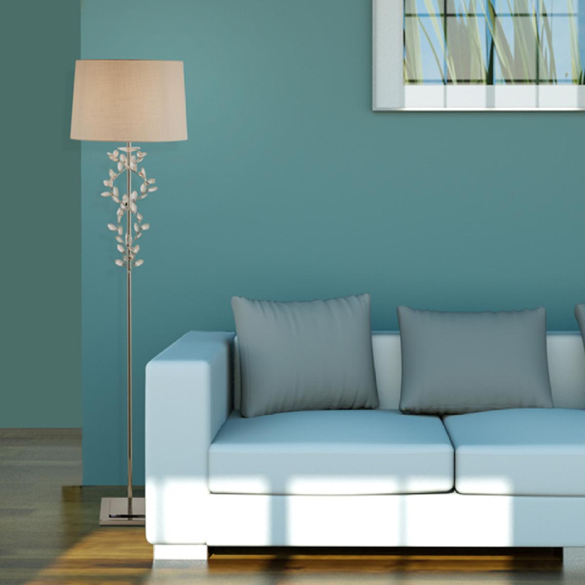 Rosie Chrome & Clear Glass Trim Floor Lamp – image 1