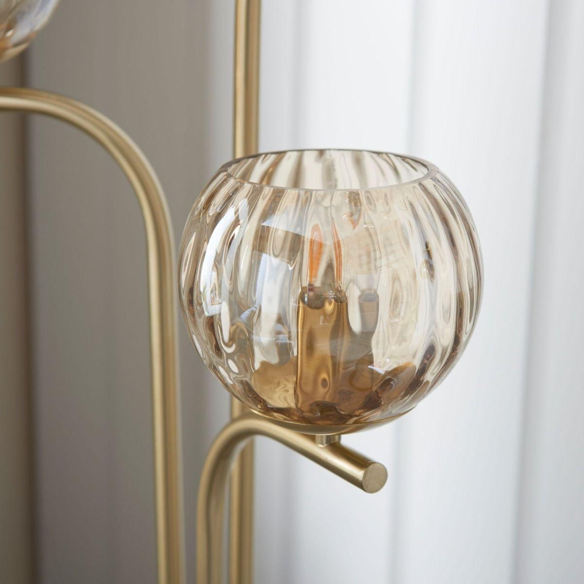 Dimple 3 Light Satin Brass Floor Lamp – image 4